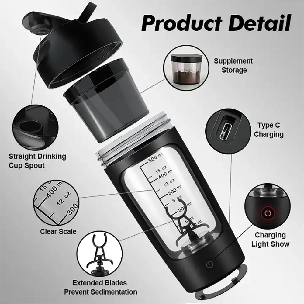 Portable Electric Blend Shaker Bottle