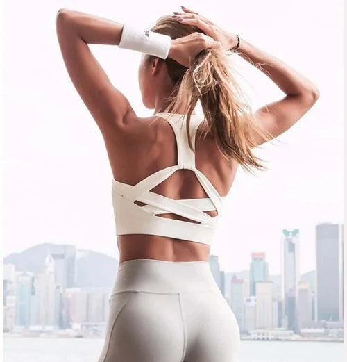 Women's Strap Push Up Sports Bra